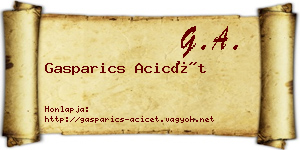 Gasparics Acicét névjegykártya